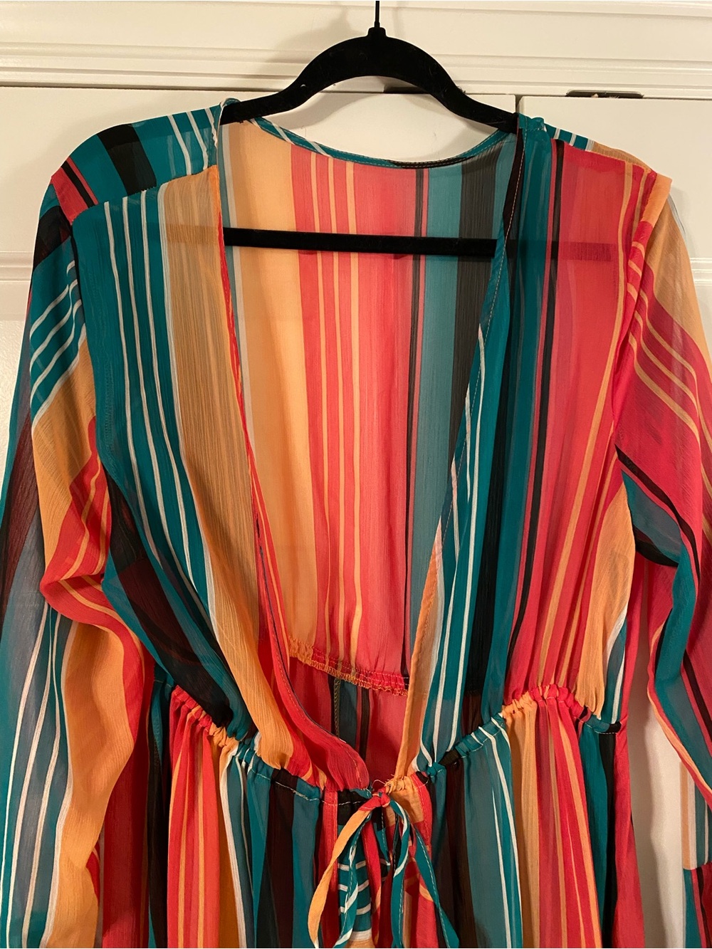 Striped 70’s Style Maxi Duster - Picture 3 of 5